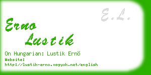 erno lustik business card